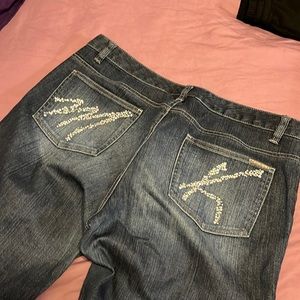 MK jeans w MK glitter on pockets